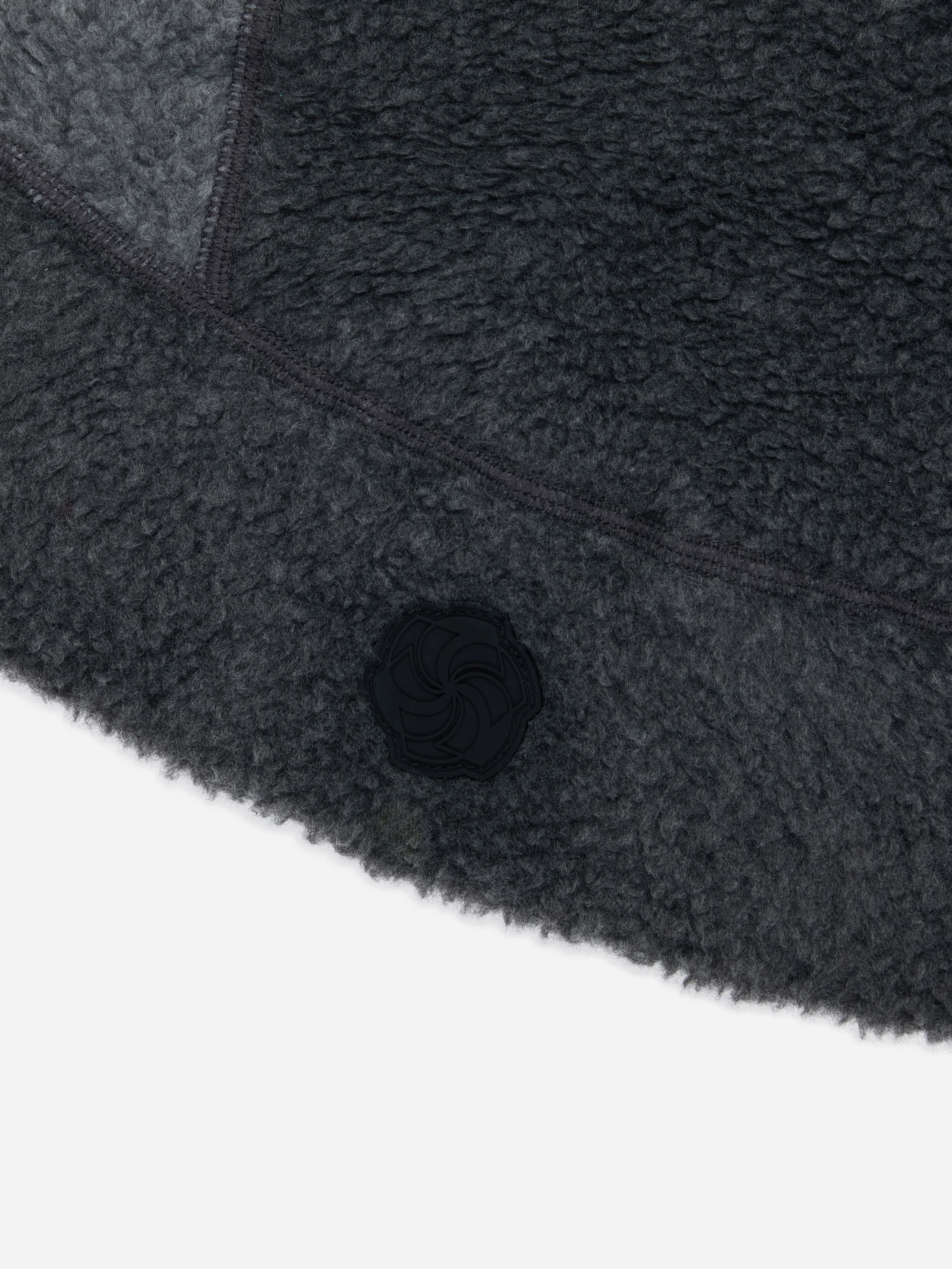 Fleece Patchwork Beanie ~ Charcoal - Image 4